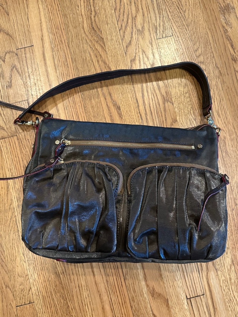 MZ Wallace Paige Crossbody Bag in Bronze/Brown Color